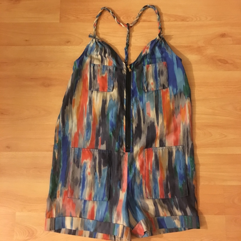 Rachel Roy Multi Color Silk Romper