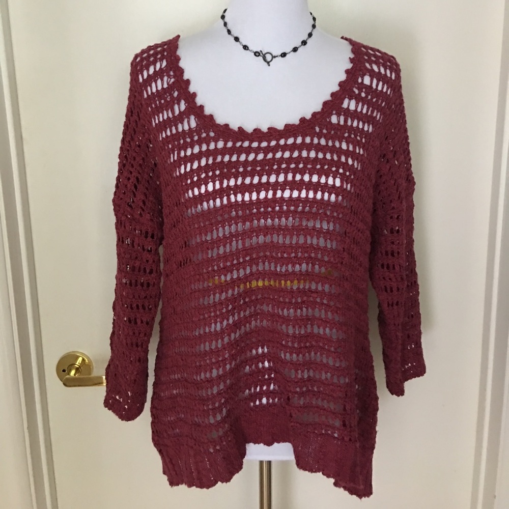 Lucky Brand Open Weave Sweater