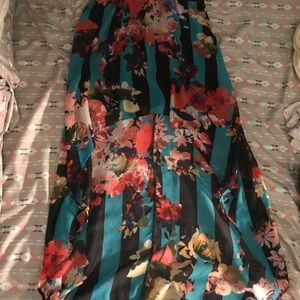 Floral high low skirt