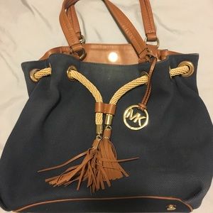 Michael Kors Navy Blue Canvas Bag