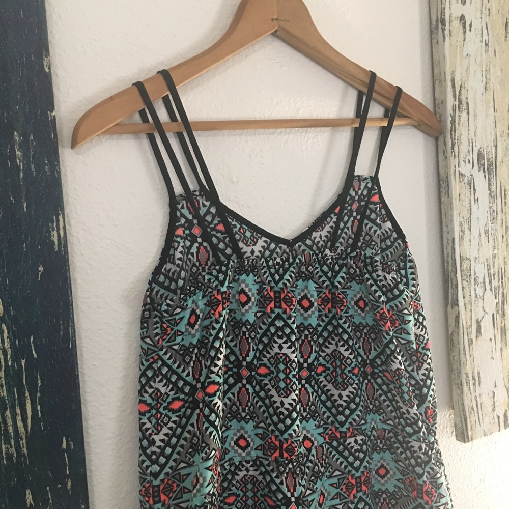 Patterned Romper Slip-on Cinch Waist with Pockets - Picture 3 of 8