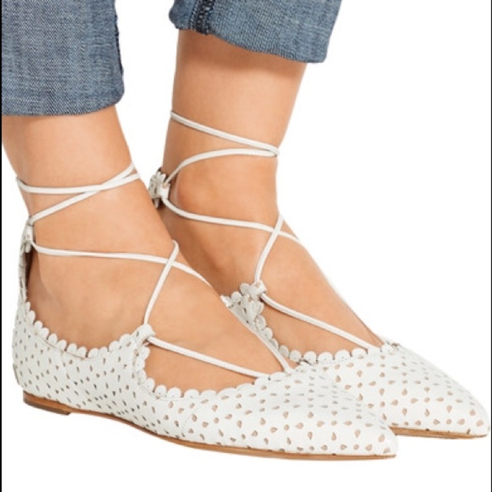 Tabitha Simmons Willa perforated leather flats