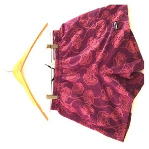 Maroon with pink flower Patagonia shorts