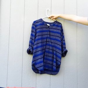 Blue Striped Tunic Top