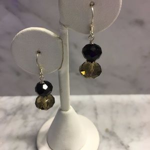 Black and Brown crystal earrings