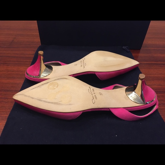Oscar de la Renta pink Samie slingback sz 37 6.5/7 - Picture 5 of 6