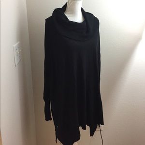 Madison Black Cowl Neck Asymmetrical Tunic