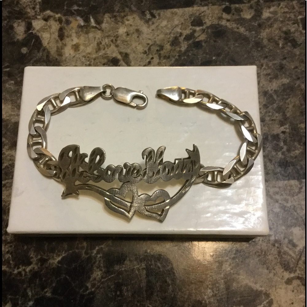Sterling silver custom made "I Love You" bracelet