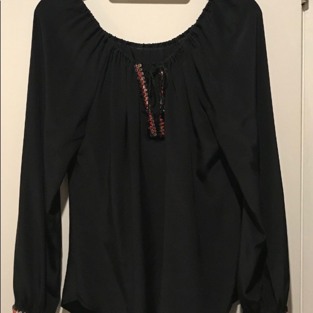 Black silk shirt