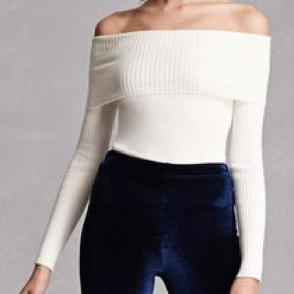 White Off The Shoulder Longsleeve