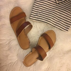 Faux Leather Strap Sandals