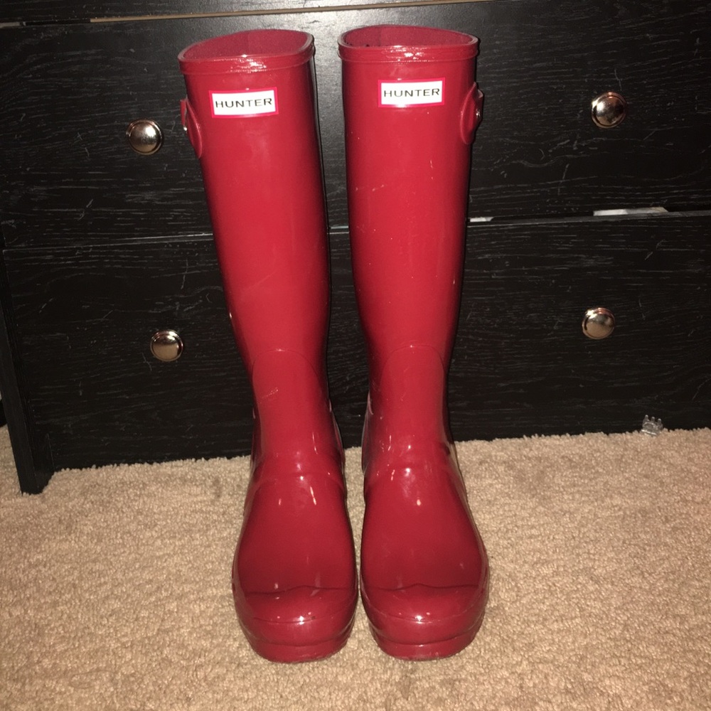 Red Glossy Hunter Boots