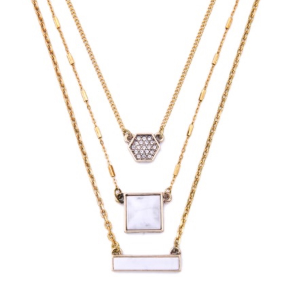 Now available! Layered Faux Stone Necklace