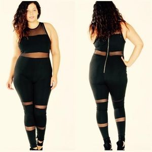 See through plus size romper