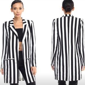 Black and white long blazer