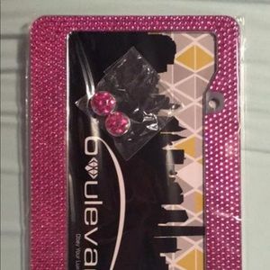 Rhinestone license plate frame