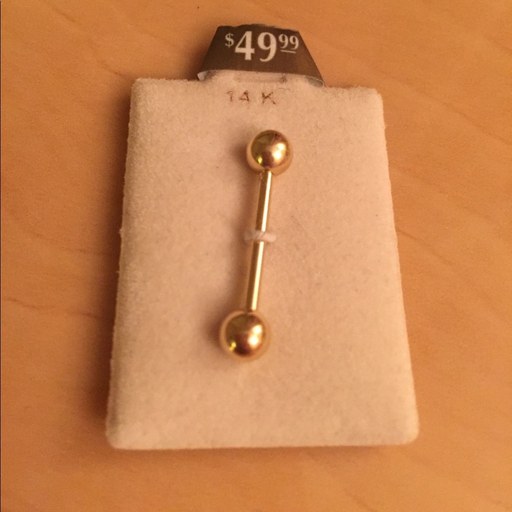 14K Gold Plated Tongue Ring