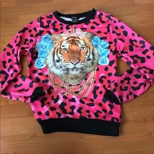 Leopard Print With Royal Tiger Sweatshirt
