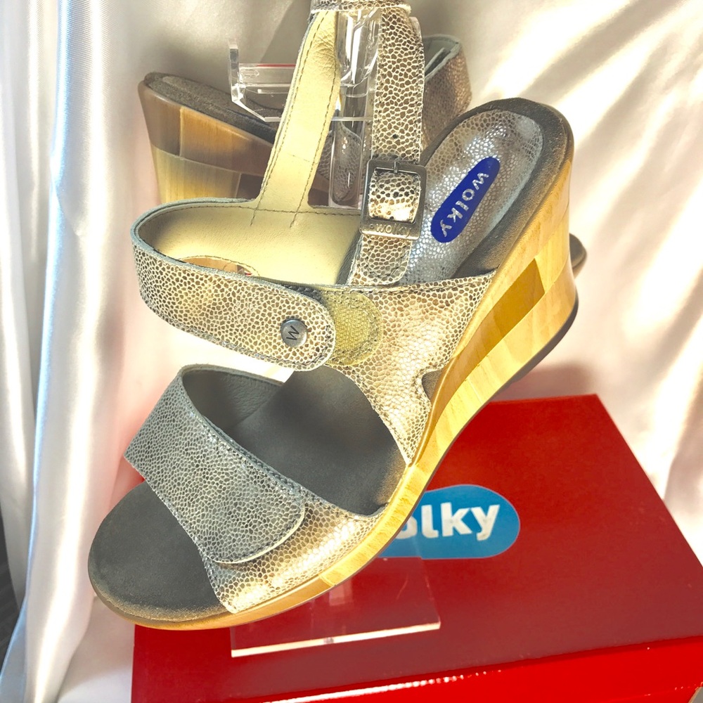 Wolky New In Box -Golden/Brown/Tan-wedges