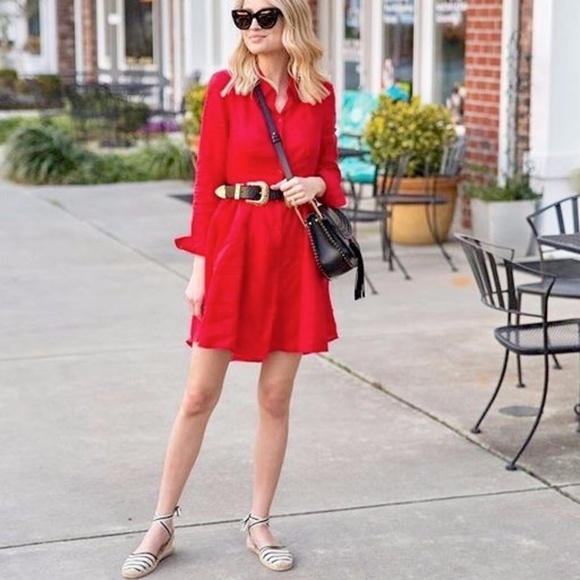 Banana Republic Dresses & Skirts - Red Shirt Dress Banana Republic Dresses & Skirts - Red Shirt Dress