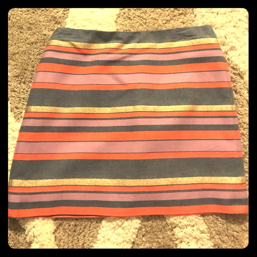 J.Crew Gold, Pink and Purple Skirt