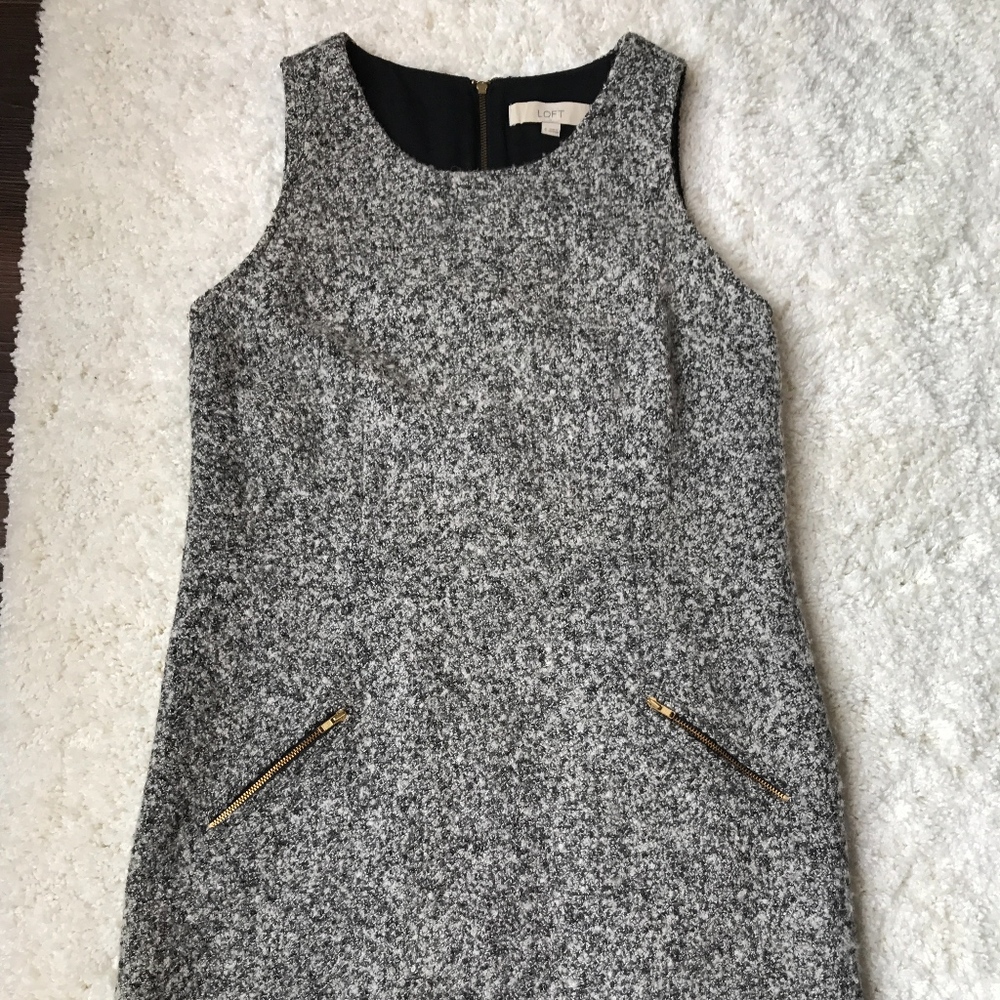 LOFT Shift Dress Wool Blend