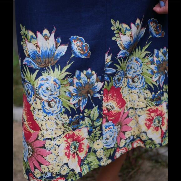 SOLD Kim Rogers Floral High Waisted Midi Skirt - Picture 4 of 4