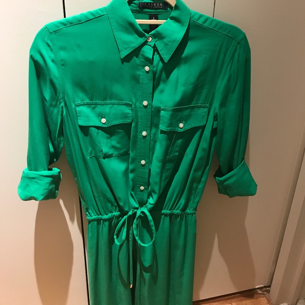 Green silk Ralph Lauren dress