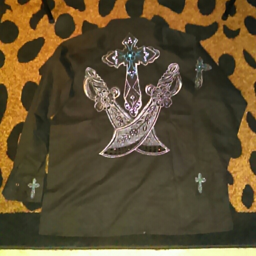 Prestige long sleeve embroidery shirt