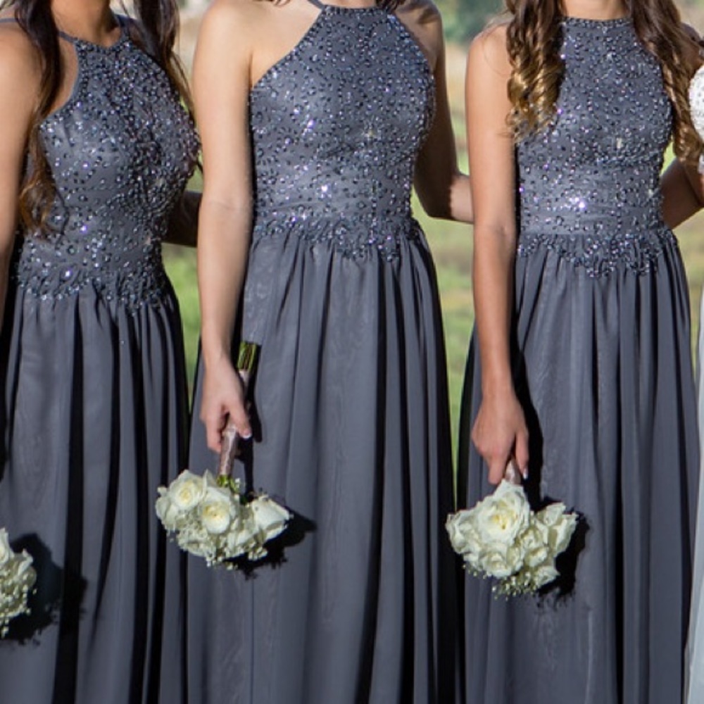 Sparkly gray prom or bridesmaid dress! Size 4!