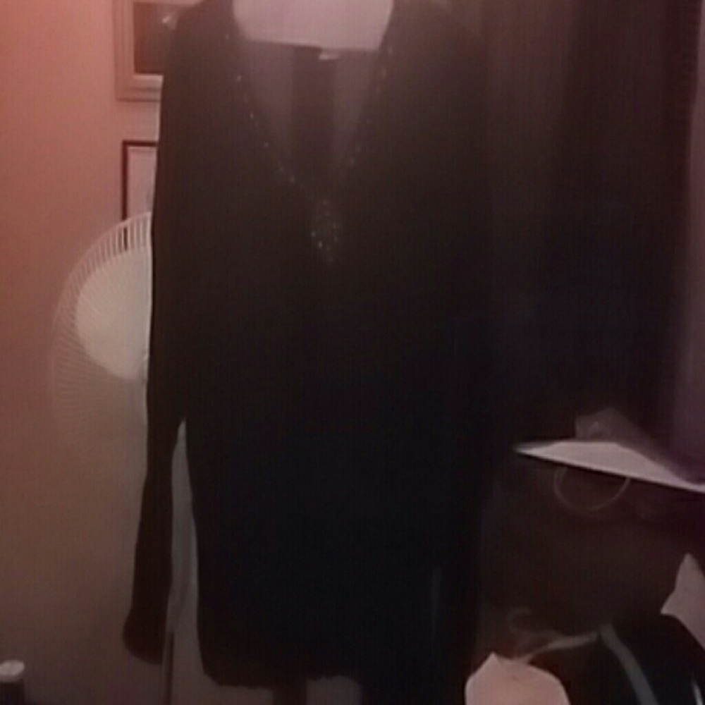 Shirt,black with copper sequences,metallic black