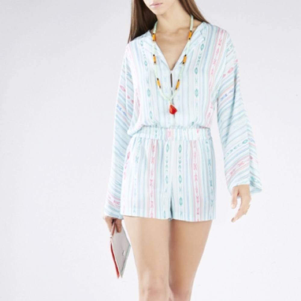 BCBG Max Azria Danae Plunge-Neck Romper