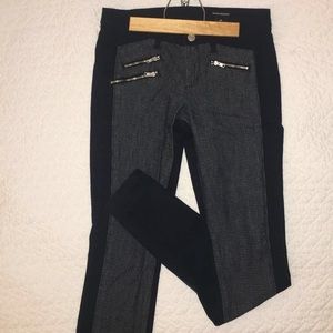 Club Monaco patterned jeans with zipper detail