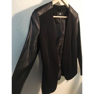 Faux Leather Blazer