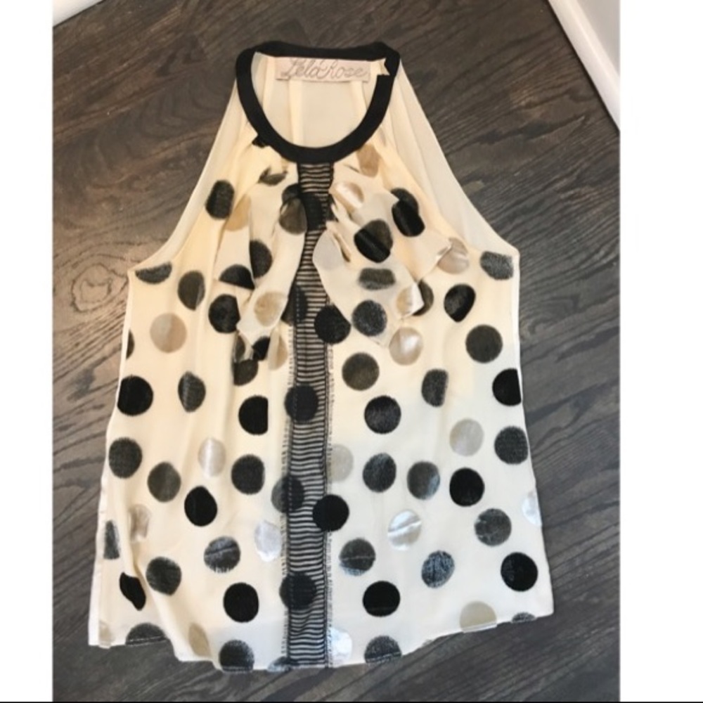 Lela Rose burnout velvet and silk top