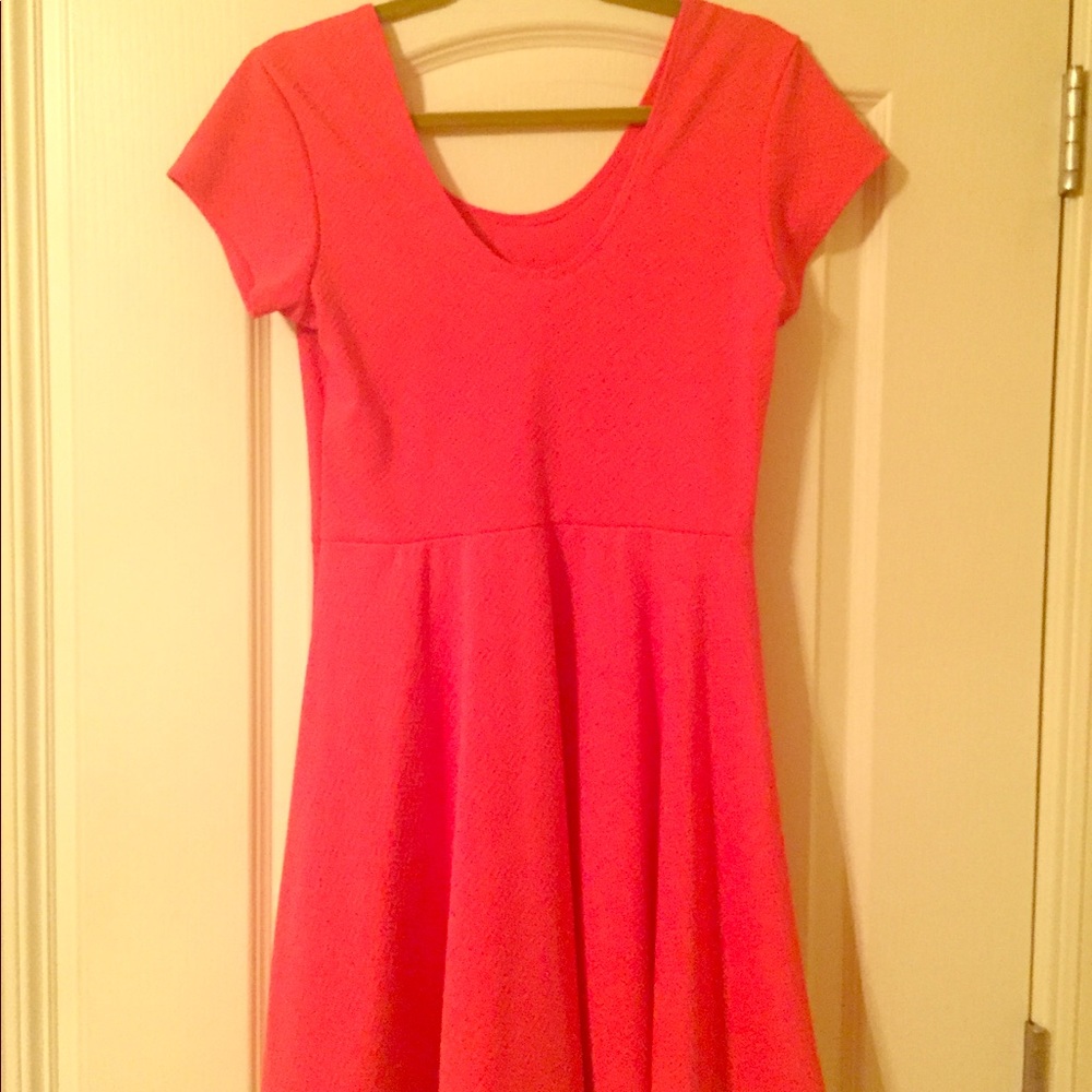 Coral mid length dress