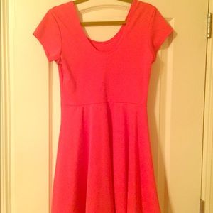 Coral mid length dress