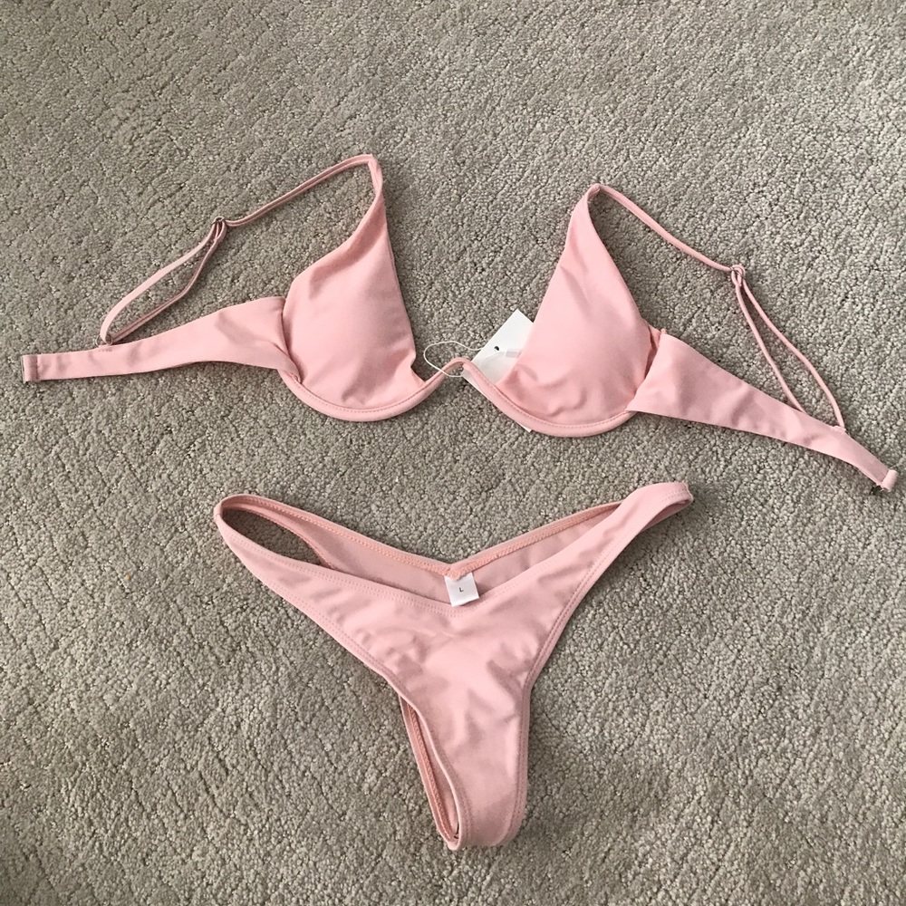 Pink Plunge Bathing Suit