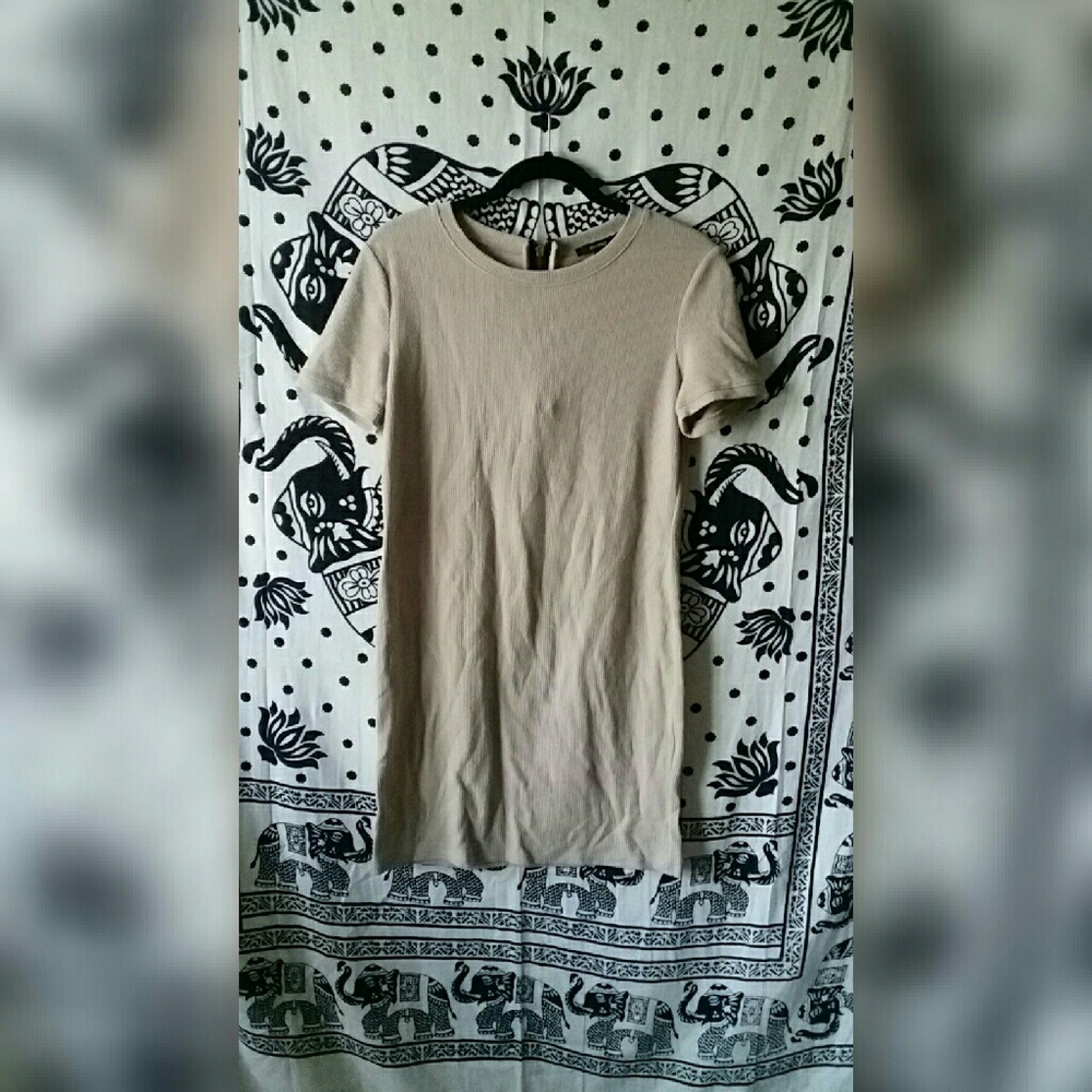 Tan body-con dress