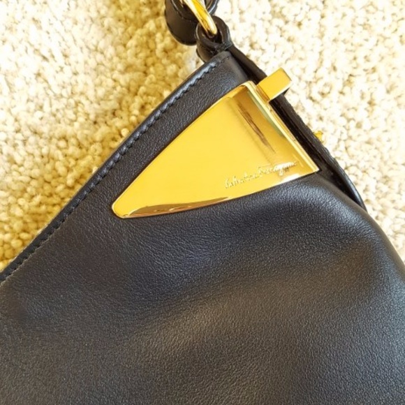 AUTH Ferragamo Leather Crossbody Hobo - Picture 6 of 8