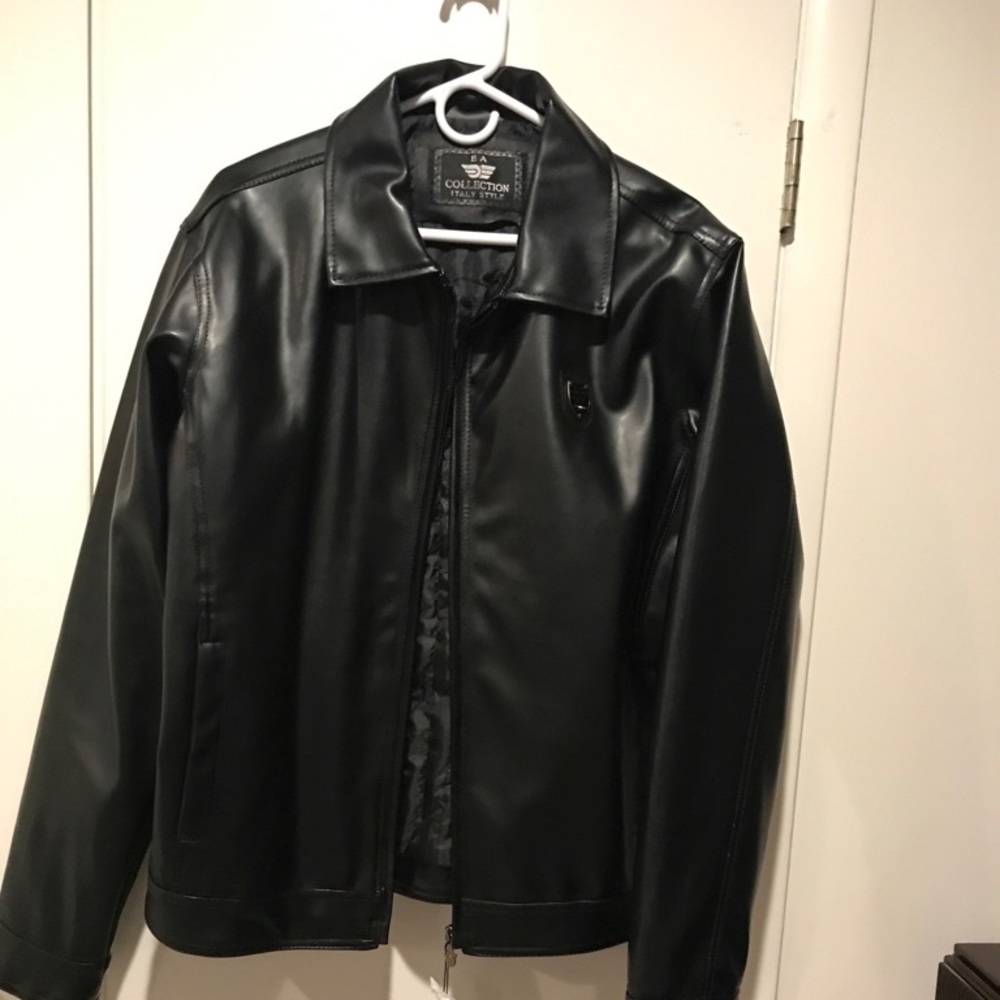 Black leather Coat