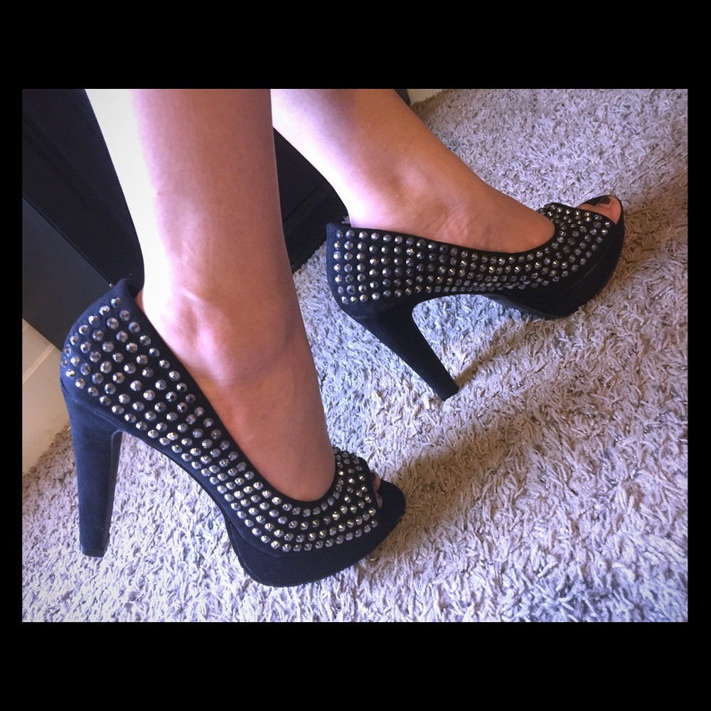 Candies black studded heels