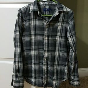 Ralph Lauren grey plaid flannel women's medium