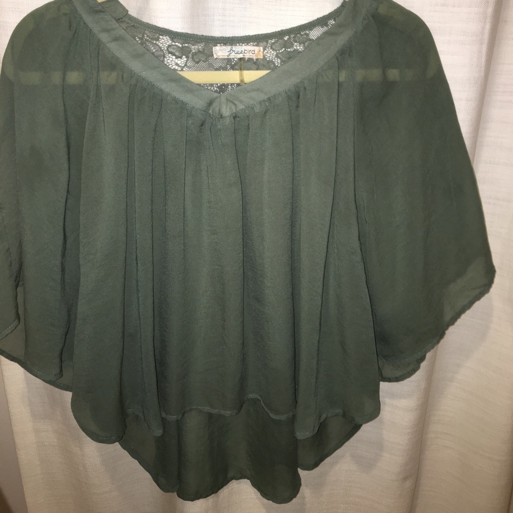 Green freebird blouse