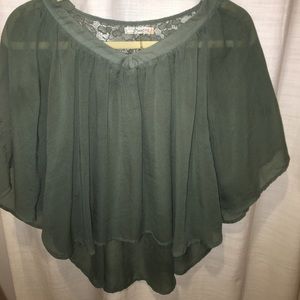 Green freebird blouse