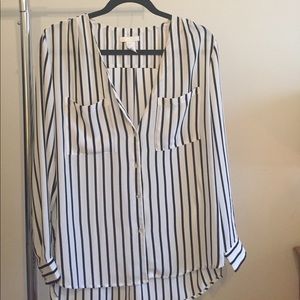 H&M black and white striped top
