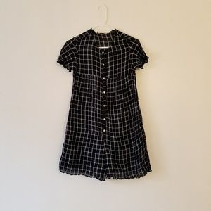 Zara Navy Flannel/Plaid Romper