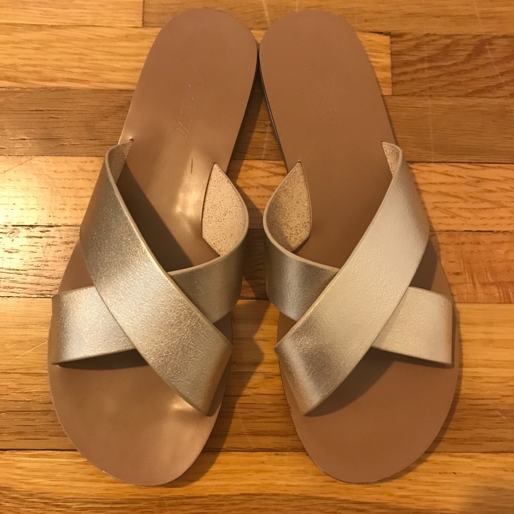 Jcrew gold metallic sandals size 8