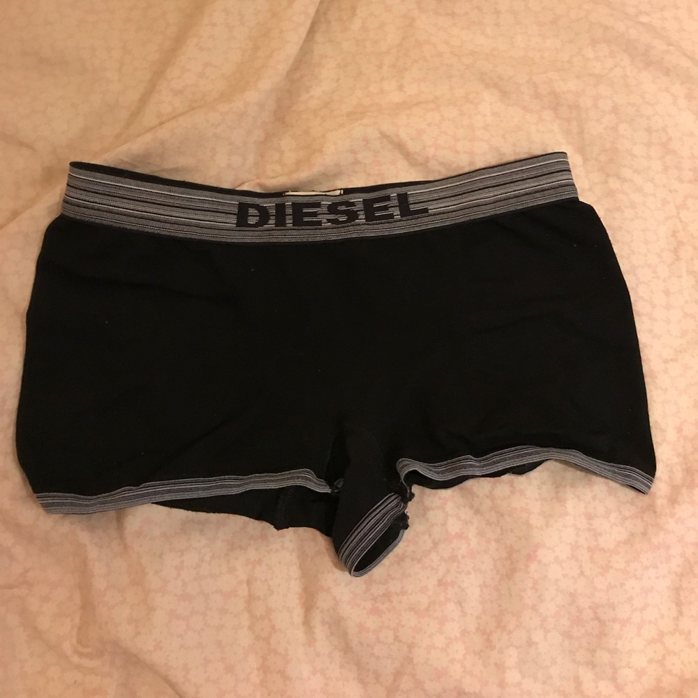 Diesel Boy Shorts Elastic Booty Bicycle Black Cute Boyshorts 90s 00s