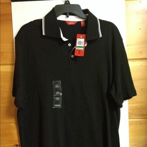 Men's large black polo shirt new tags